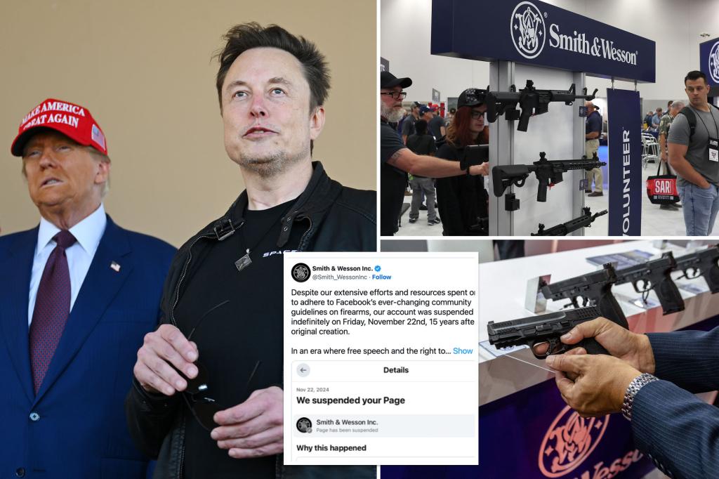 Gunmaker Smith & Wesson applauds Elon Musk's X after being suspended by Facebook